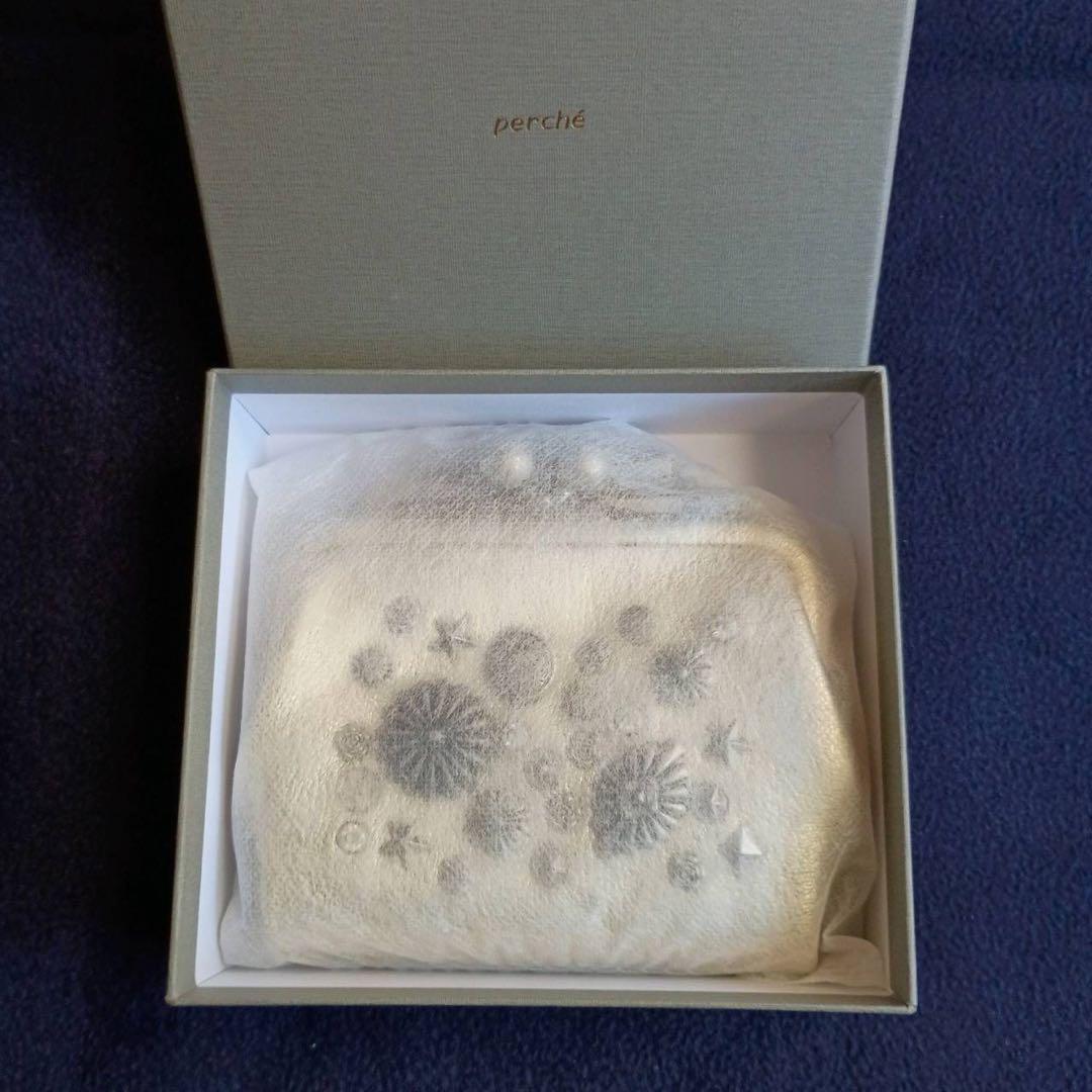 perche（ペルケ）マルチスタッズがま口二つ折りウォレット　ゴールド