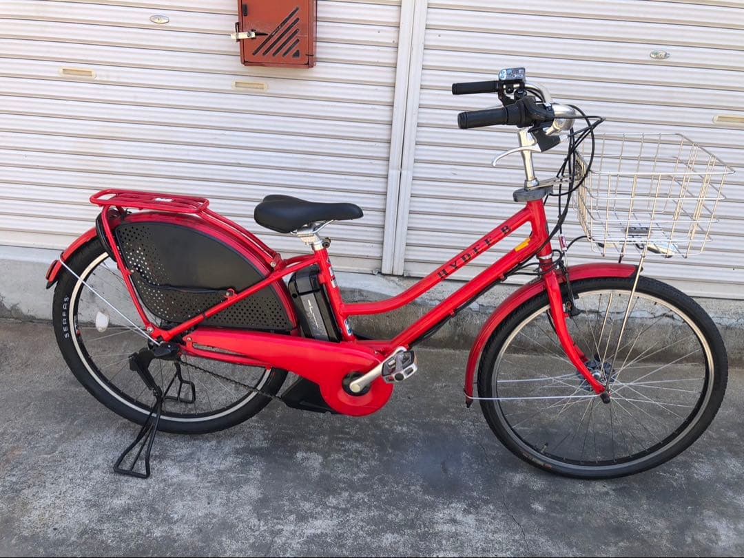 ブリヂストン新機種電動アシスト自転車ハイディB26インチレッドアルミボディー