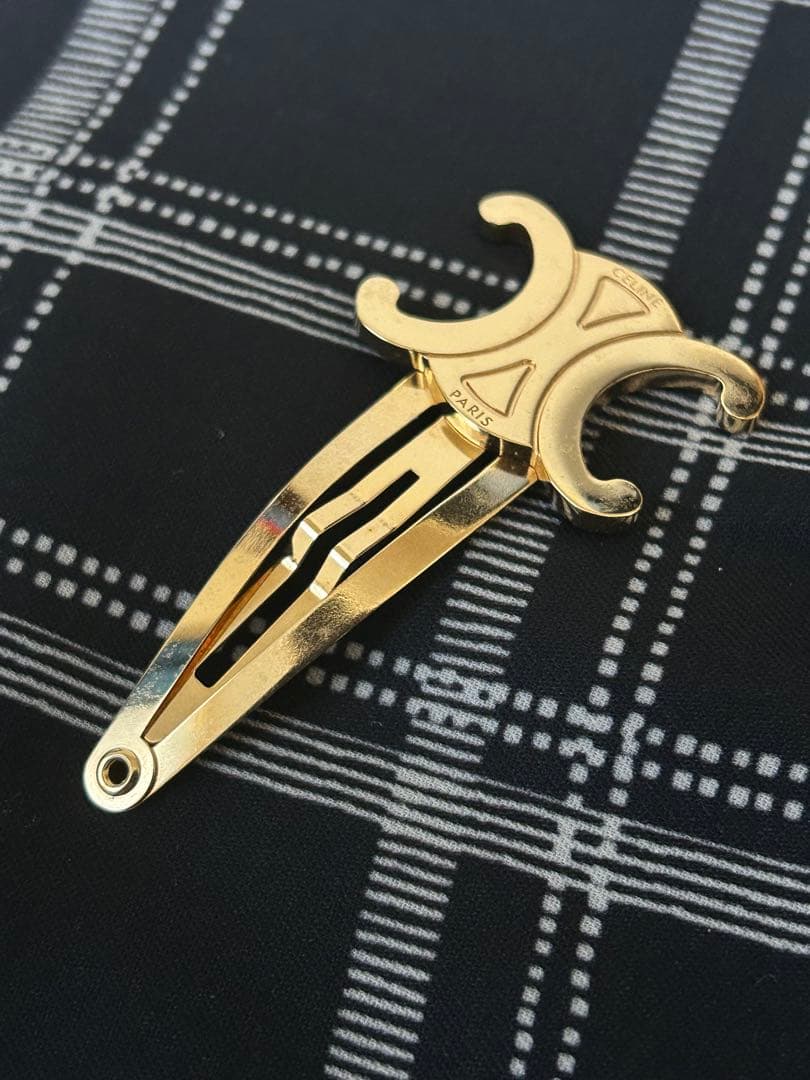 CELINE セリーヌスナップヘアクリップ ゴールド