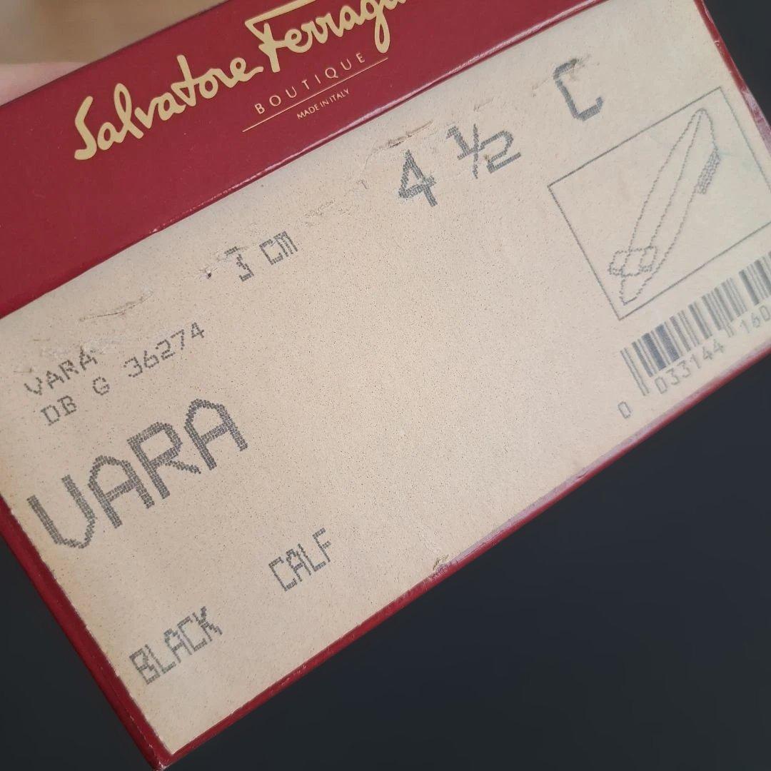 Salvatore Ferragamo 黒 リボン付きパンプス フェラガモ