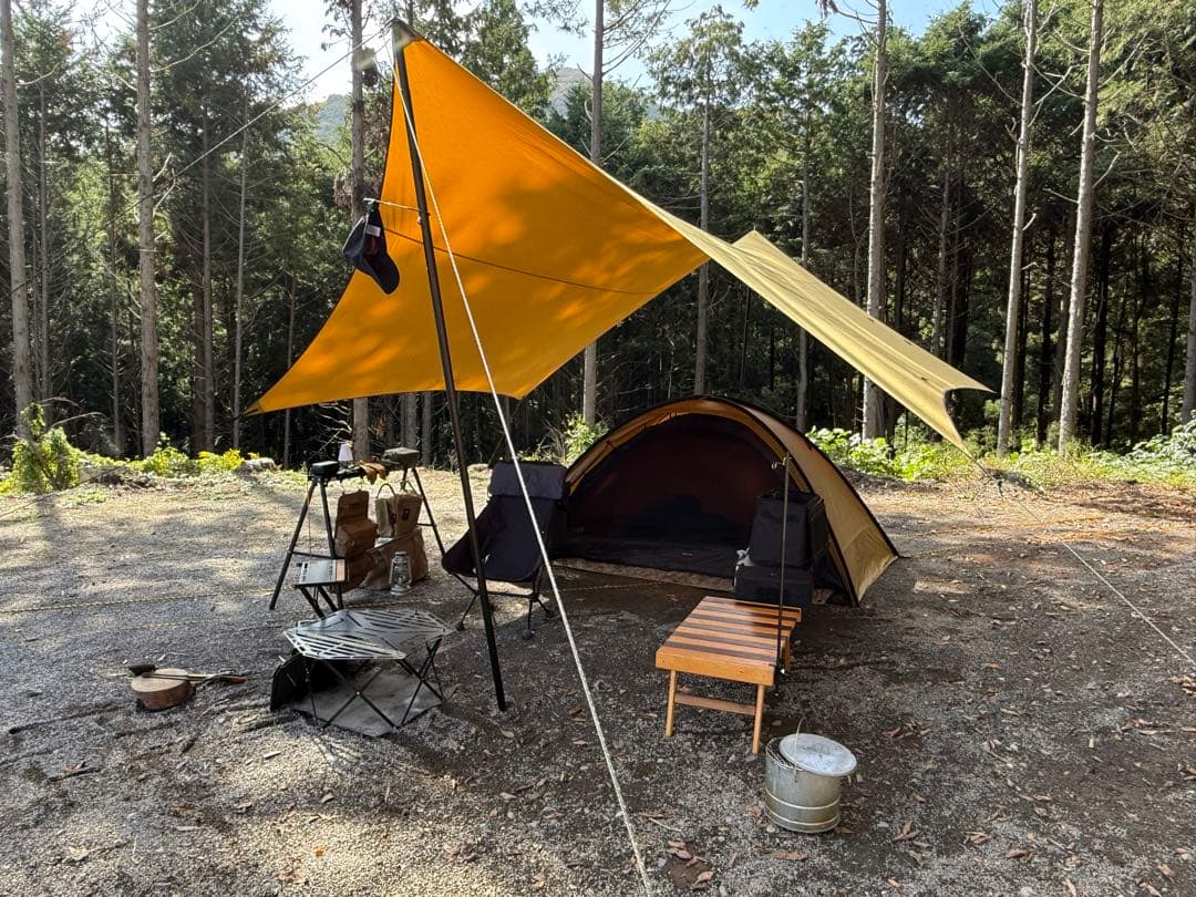 ヒルズフィールド クロスワン＋タープ 純正ポール2本付き フルセット