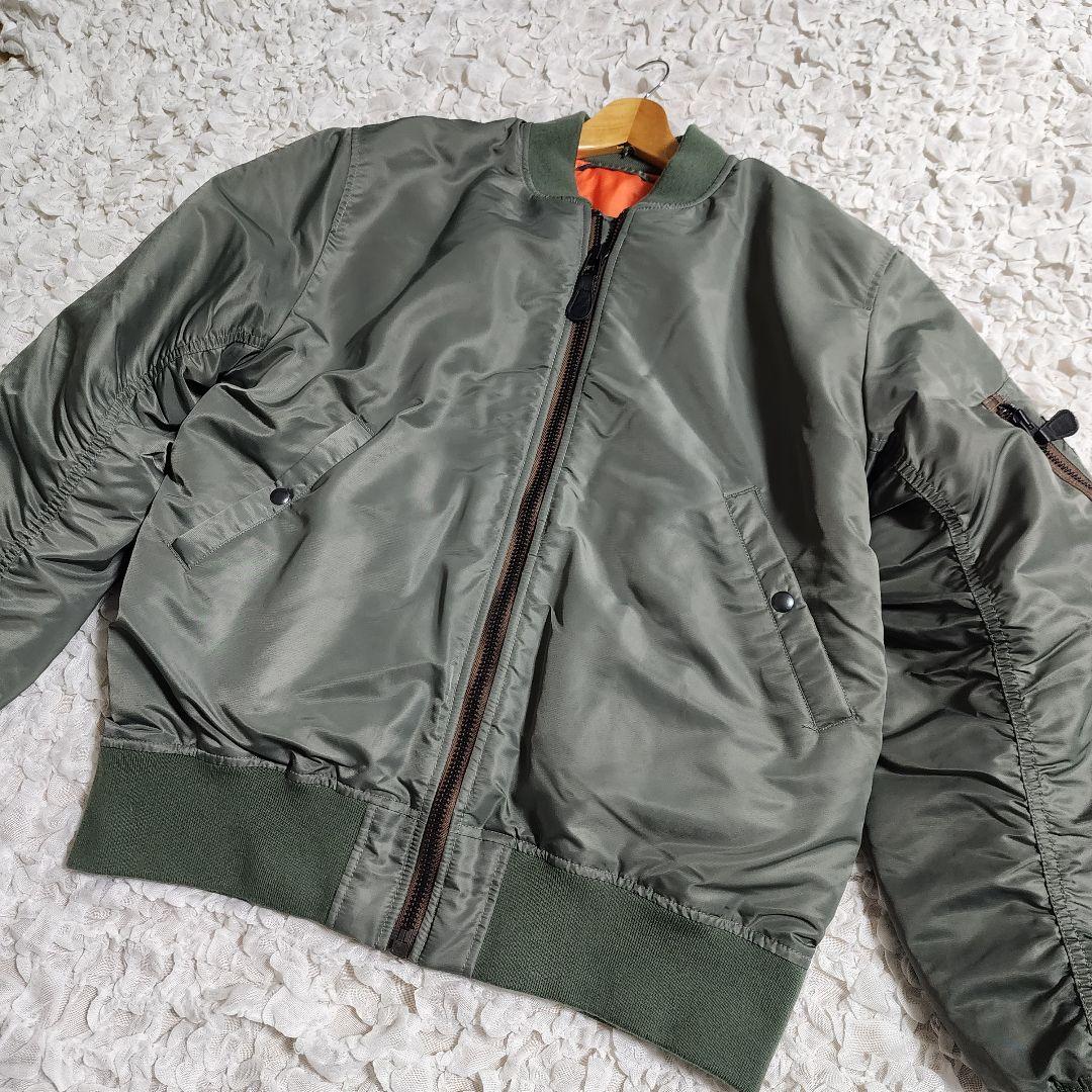 美品 ヒューストン MA-1 フライトジャケット セージグリーン