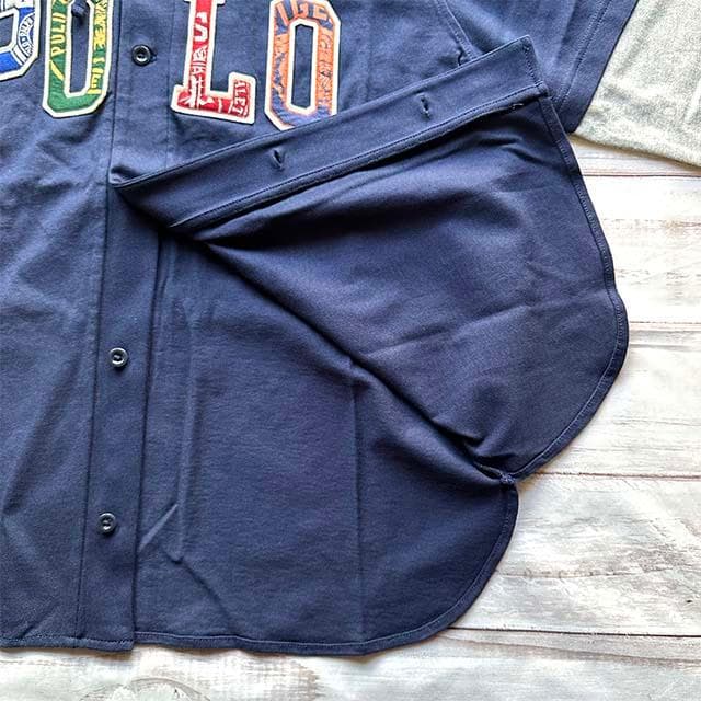 【セール】ポロラルフローレン ベースボールシャツ フード ロゴ 長袖 海外L