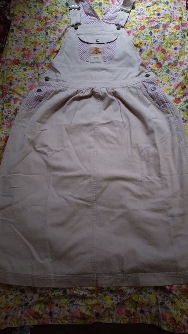 ピンクハウス　ジャンパースカート　くまネームワッペン付き　サロペットスカート