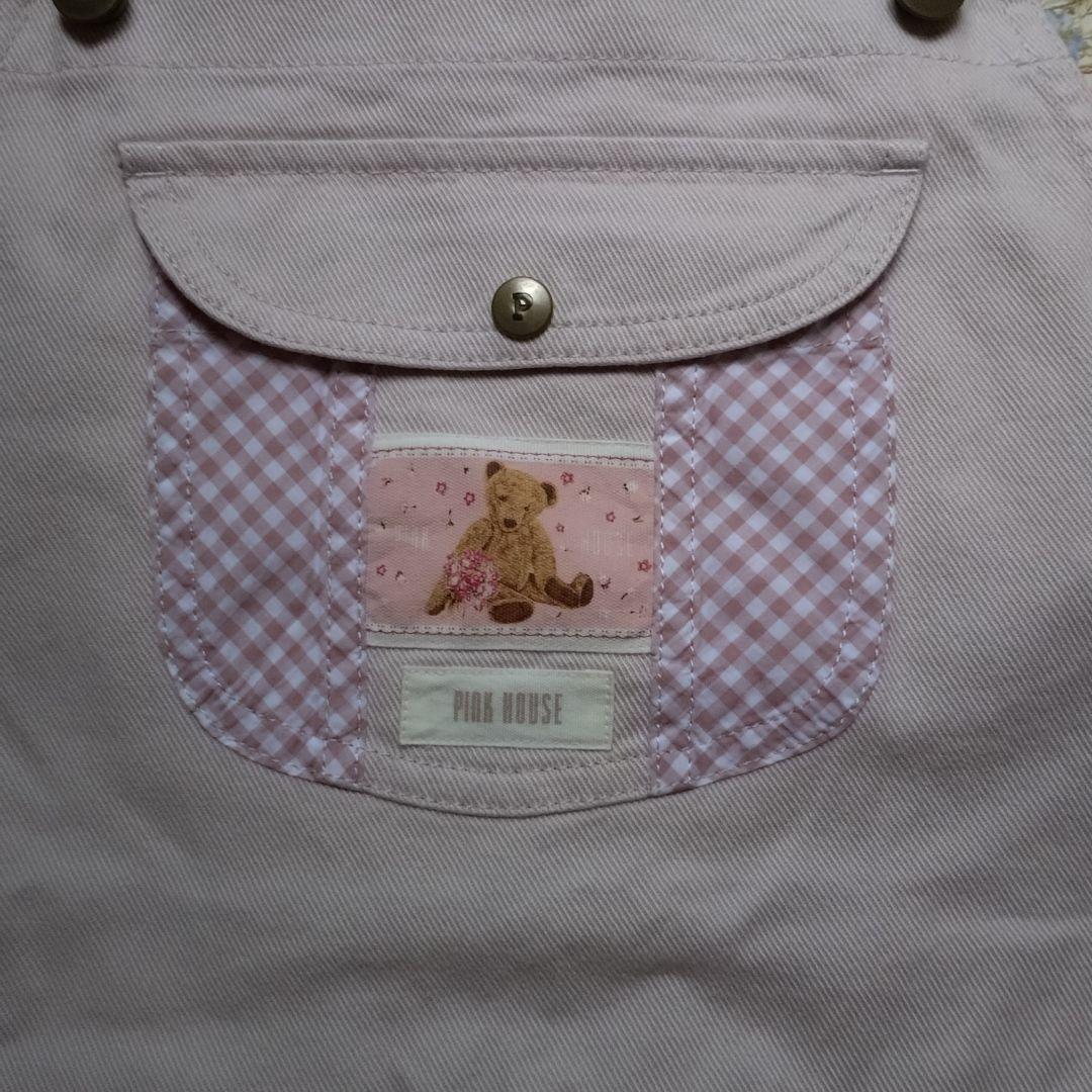 ピンクハウス　ジャンパースカート　くまネームワッペン付き　サロペットスカート