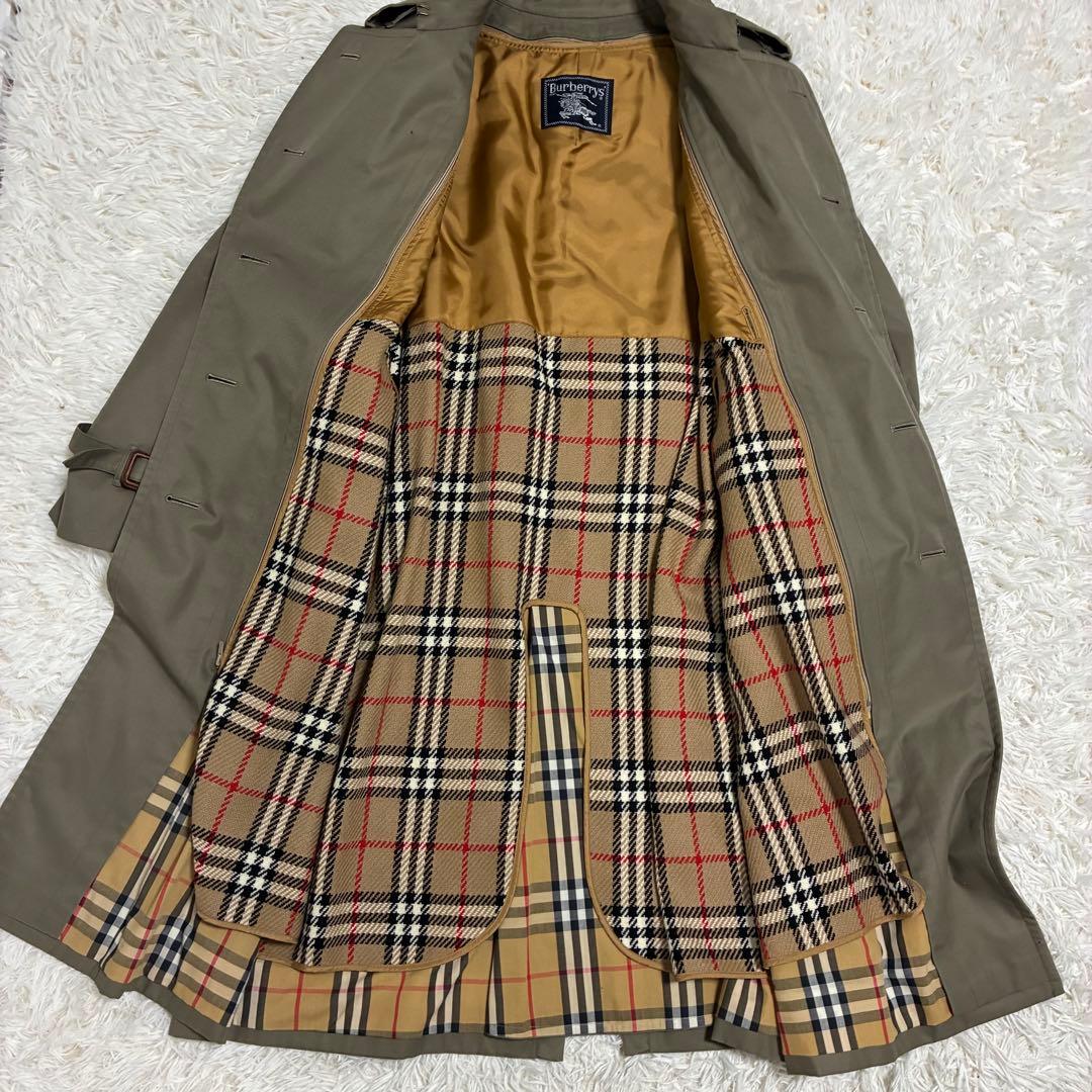 バーバリー　トレンチコート　ライナー　ベルト　ダブル　ノバチェック　カーキ
