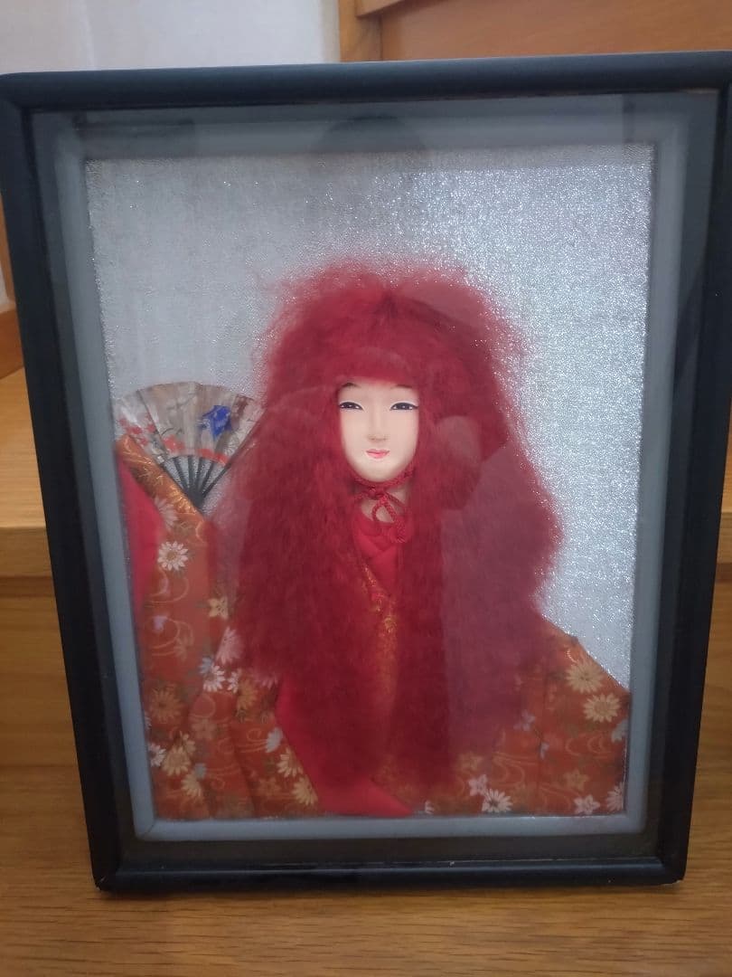 猩々　日本人形風額飾り　ハンドメイド（手作りです。）