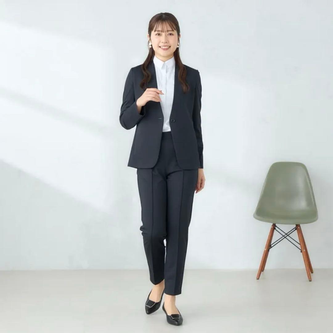 春夏【未使用タグ付☆洗える】パジャマスーツ　セットアップ　カラーレス　ネイビーS