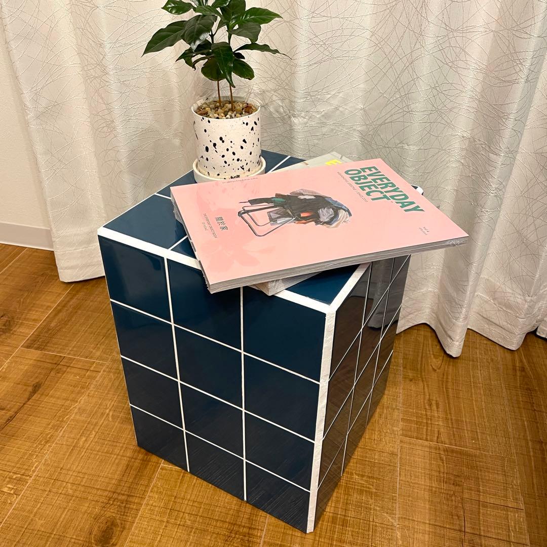 【❤️一点もの】韓国インテリアタイルスツール テーブル ブルー サイドテーブル