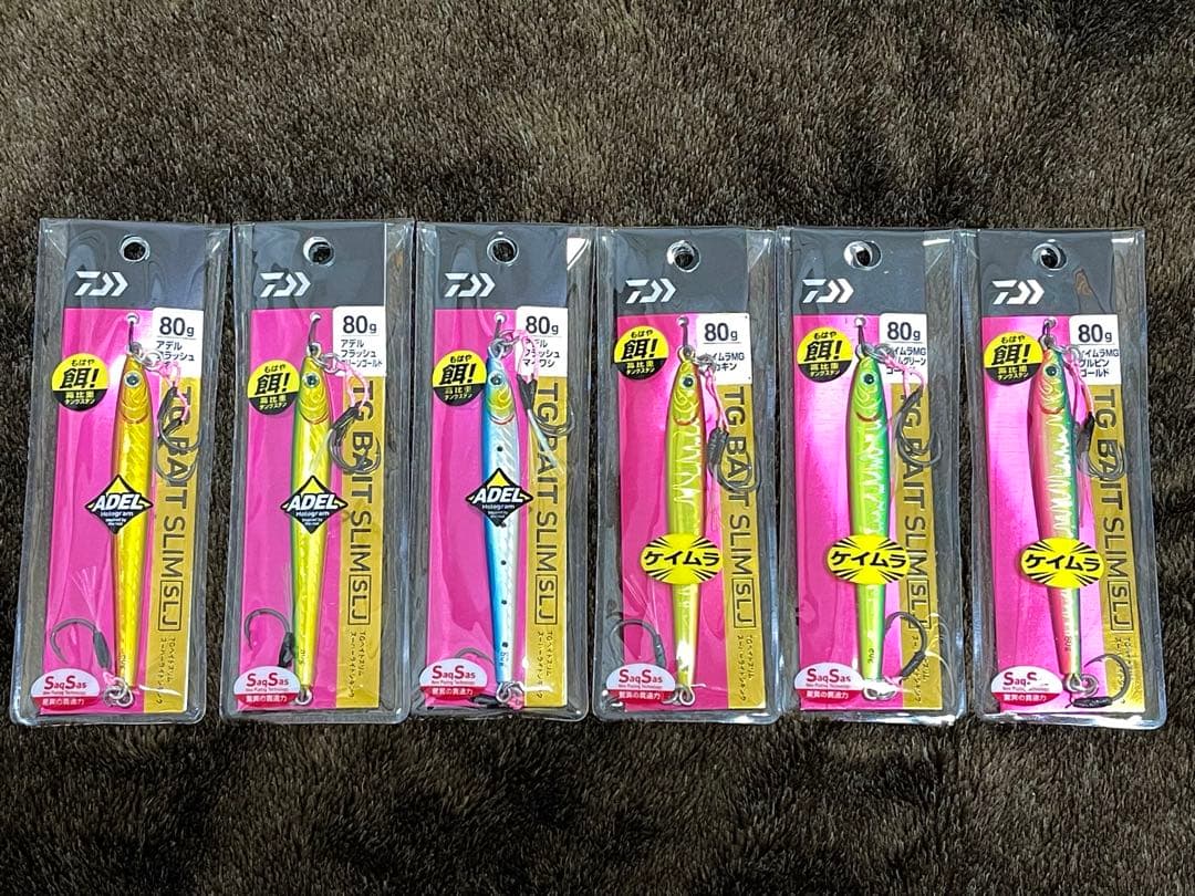 ダイワ DAIWA TGベイト スリム SLJ 80g 人気カラー 6個セット