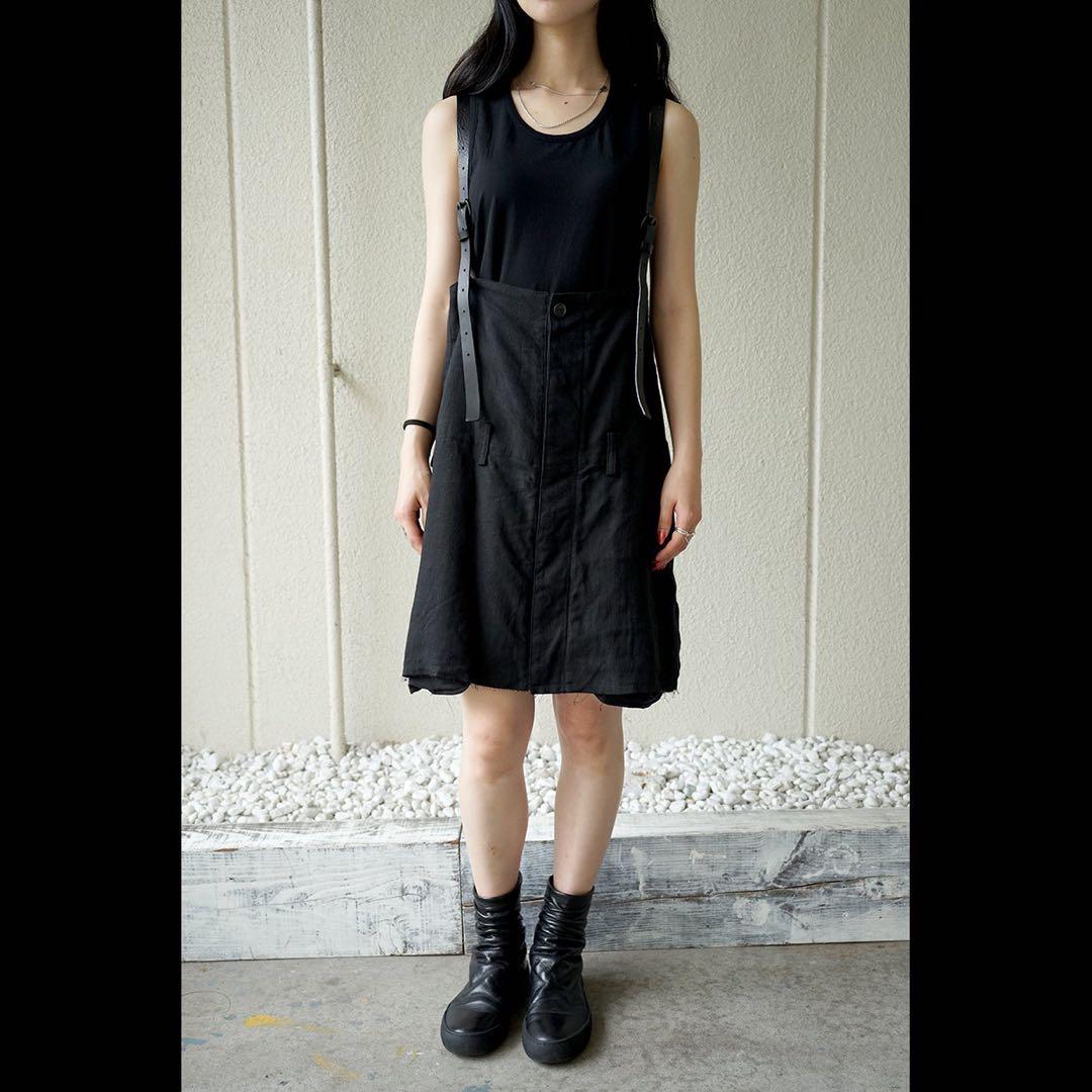 nude:masahiko maruyama リネン×牛革 サロペット