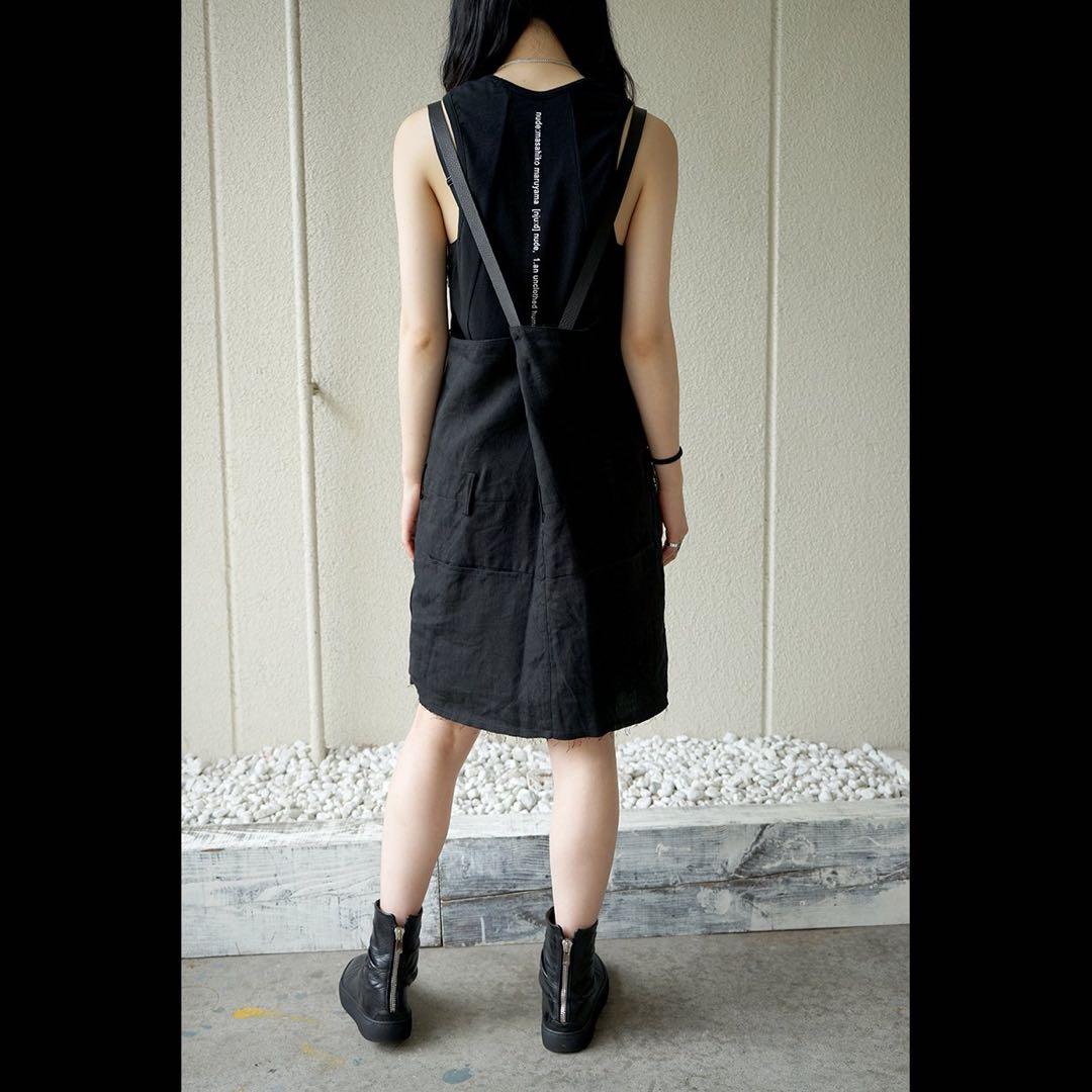 nude:masahiko maruyama リネン×牛革 サロペット