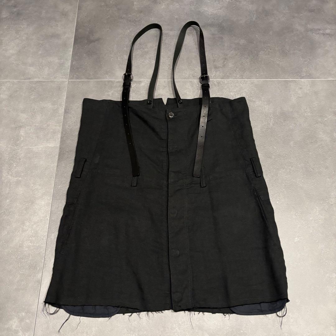 nude:masahiko maruyama リネン×牛革 サロペット