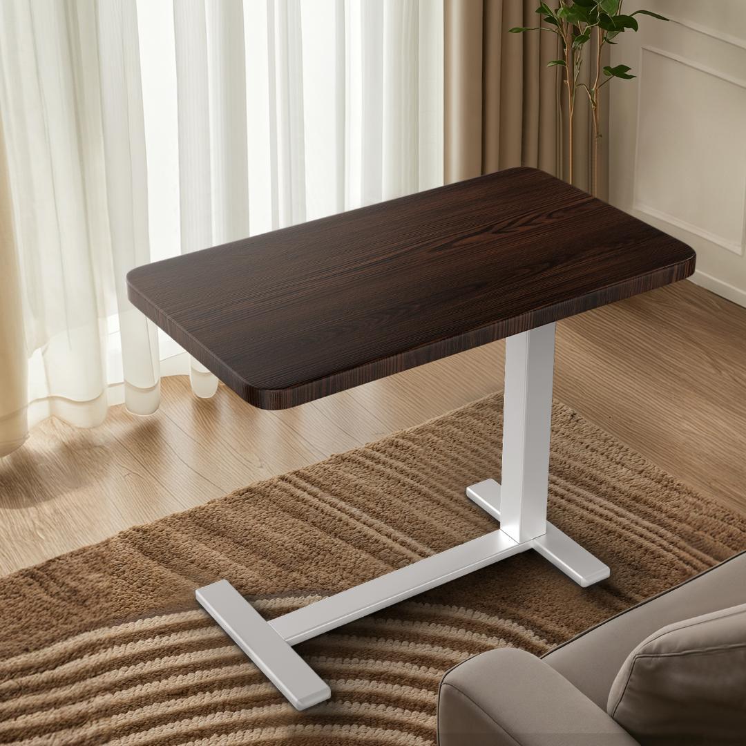 在宅勤務用 サイドテーブル 気圧昇降ベッドテーブル 64～102cm高さ調整可能