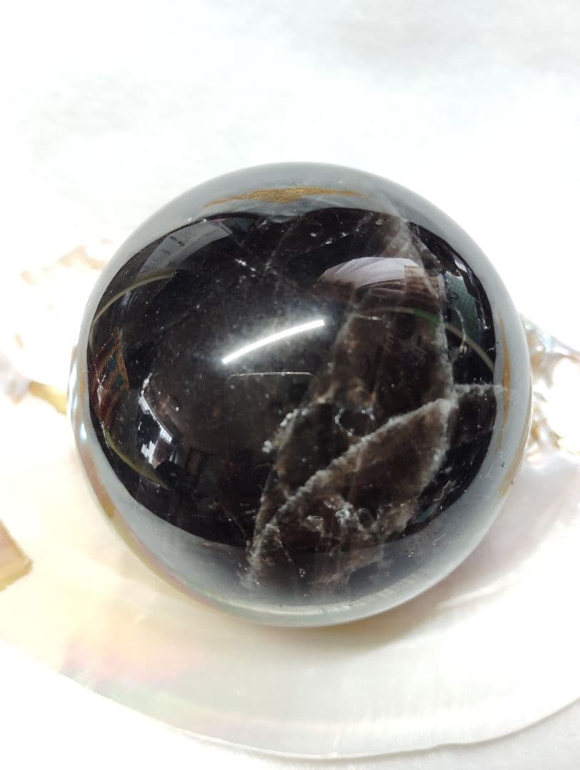 No,555 マダガスカル産★スターモリオン♢黒水晶76mm!