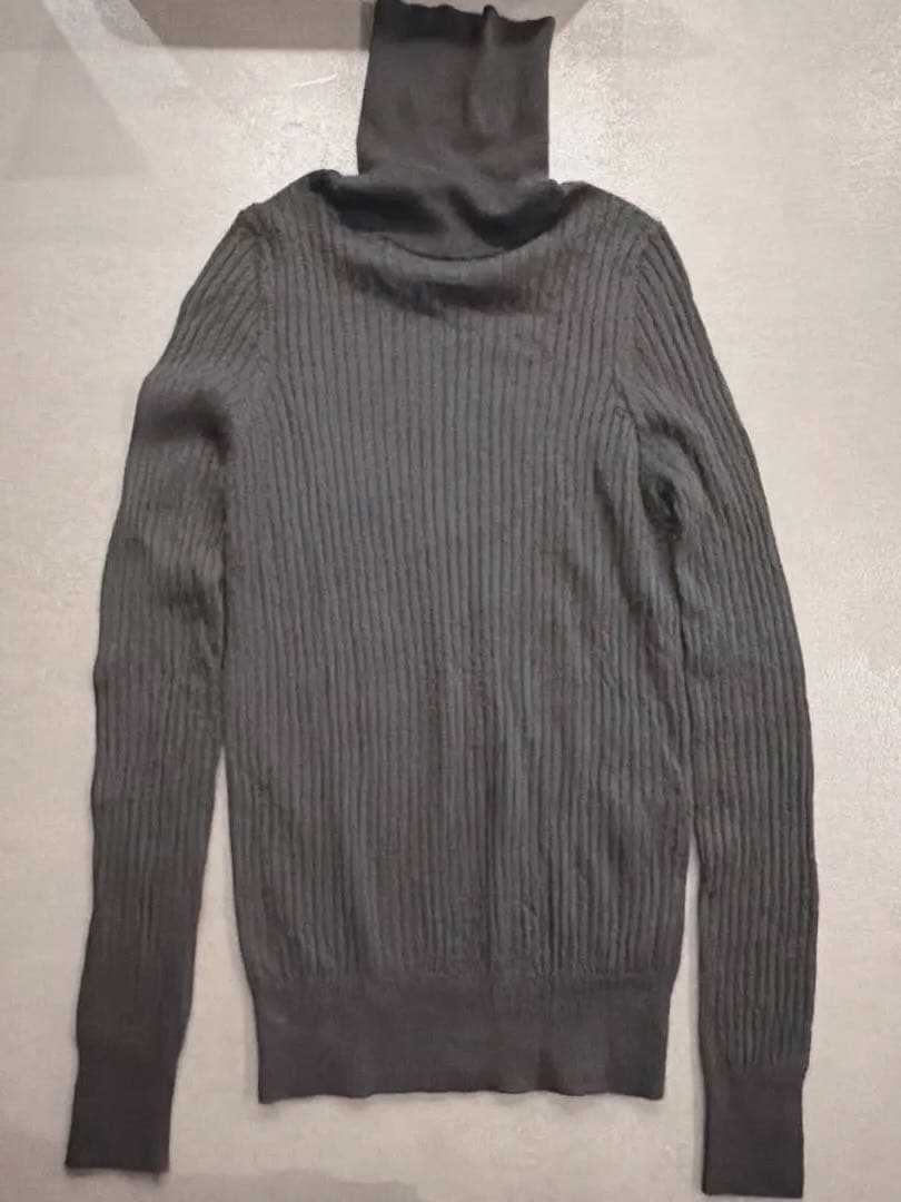 Drawer ドゥロワー　18G カシミヤシルク　リブタートルニット