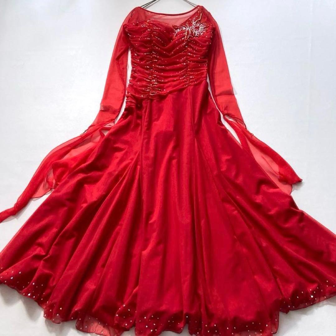 c*b様 【美品】Chacott　社交ダンス ロングドレス 豪華ビジュー装飾 長