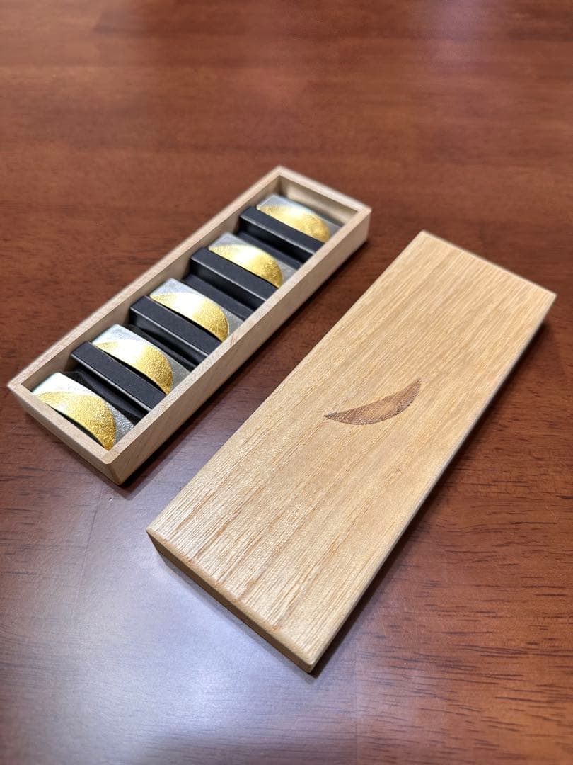 能作 箸置 金箔 錫 100% 日本製 祝い箸置き　箱付き