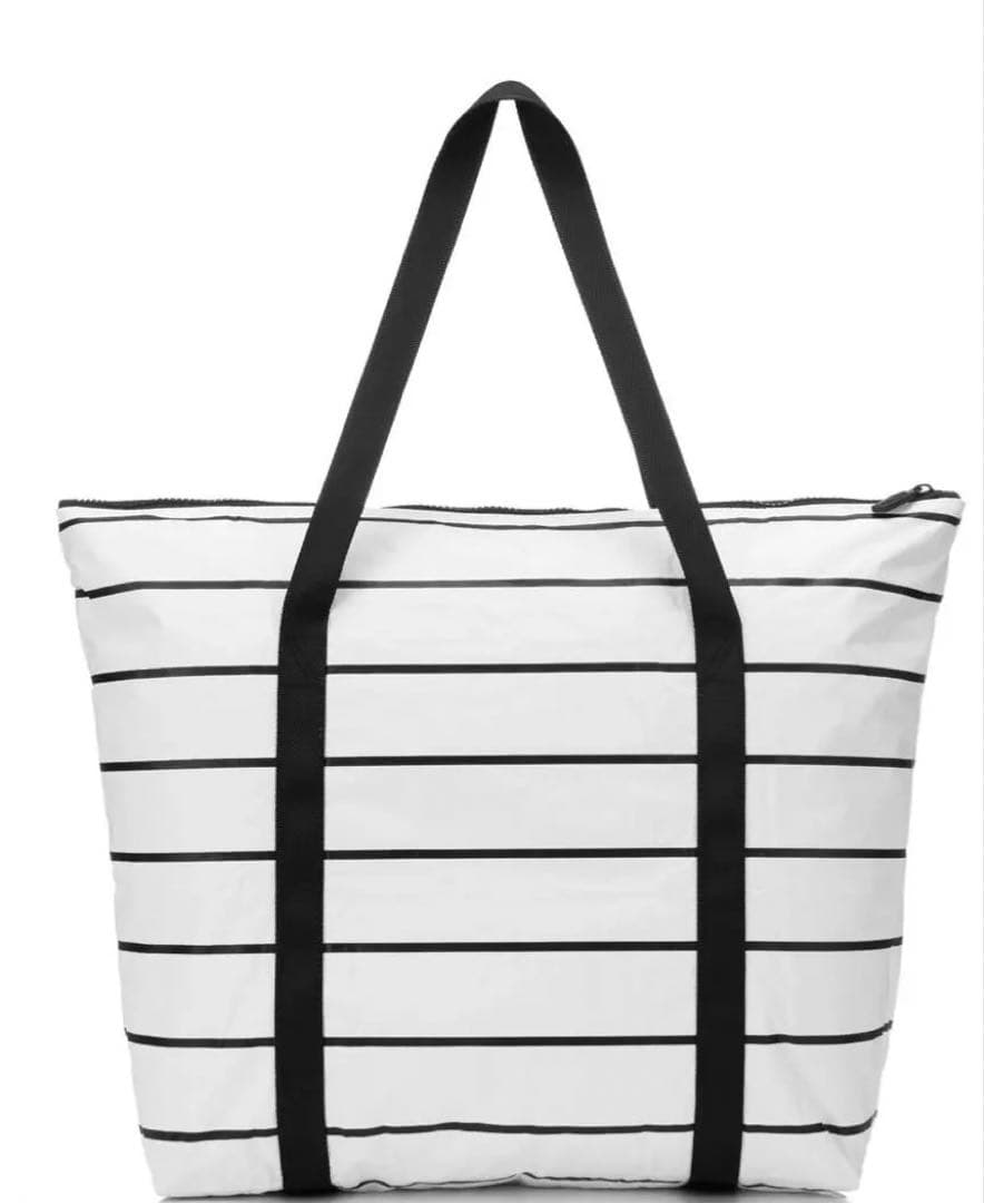 アロハコレクション ZIPPER TOTE トートバッグ ストライプ 白 新品
