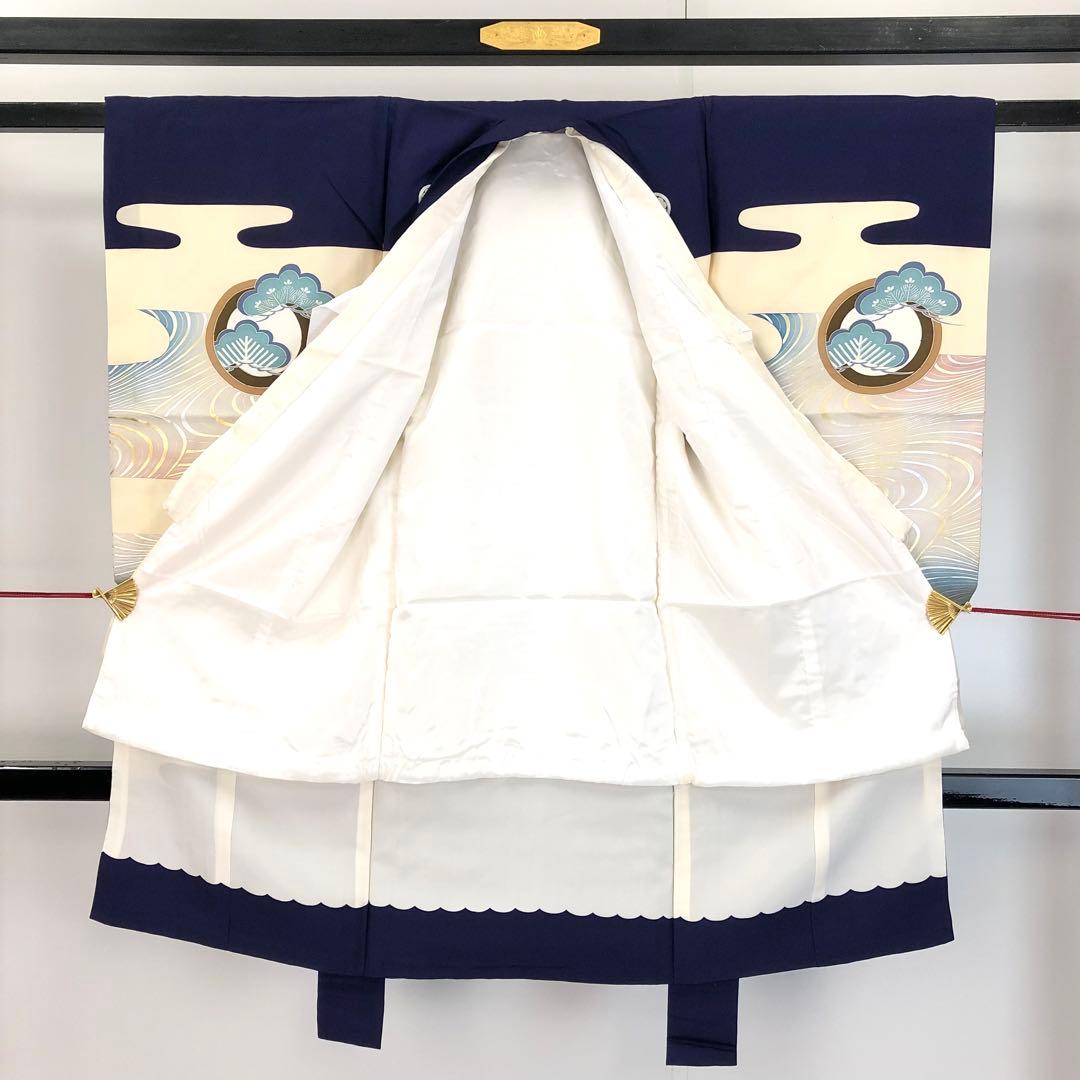 子供着物 お宮参り 七五三 祝着 襦袢付 兜に龍 金銀彩 CK-7363