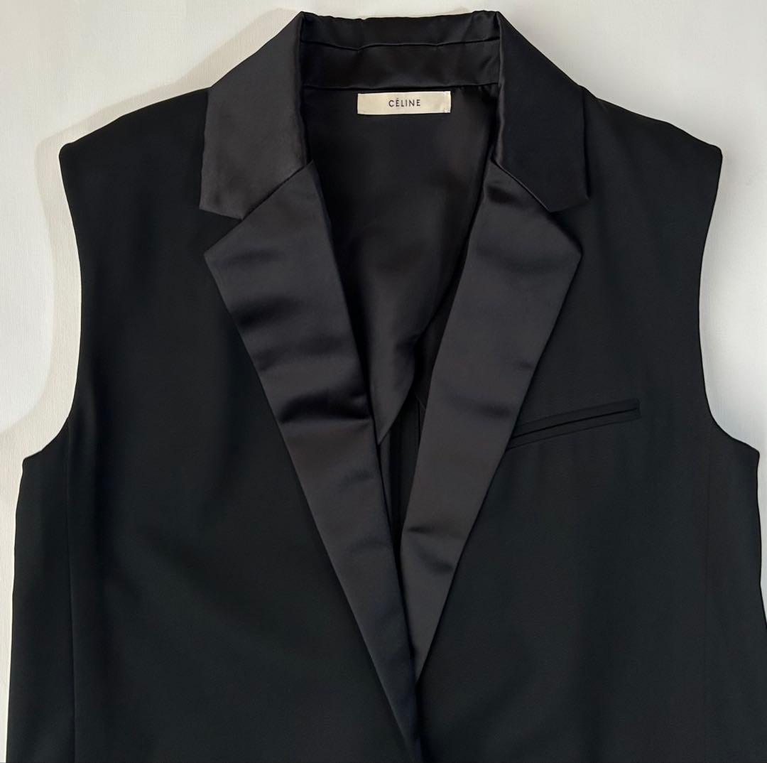 フランス製 celine フィービー期 タキシード オールインワン ワンピース黒