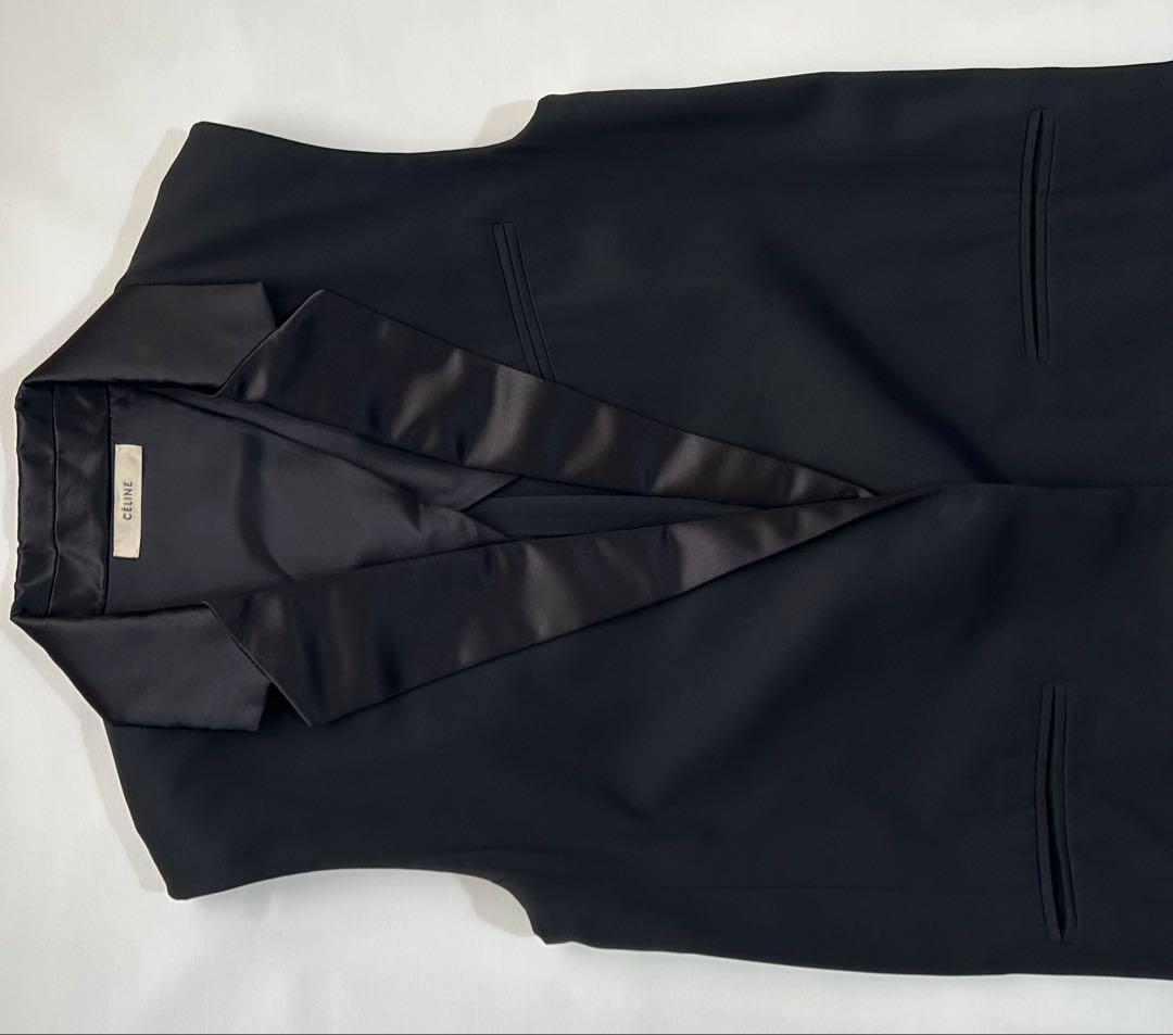 フランス製 celine フィービー期 タキシード オールインワン ワンピース黒