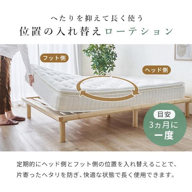 ピロートップ付ポケットコイルマットレス シングル 極厚23cm（404）