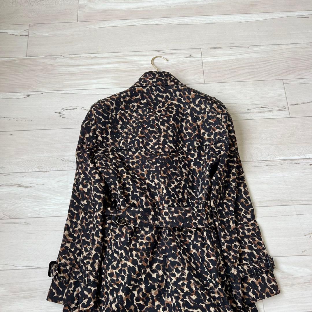 希少　バーバリーロンドン　シャドーチェック　トレンチコート ベルト　レオパード