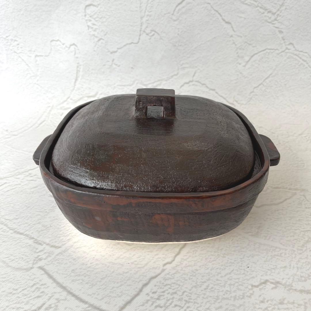 未使用品 長谷園 大道正男 角鍋 土鍋