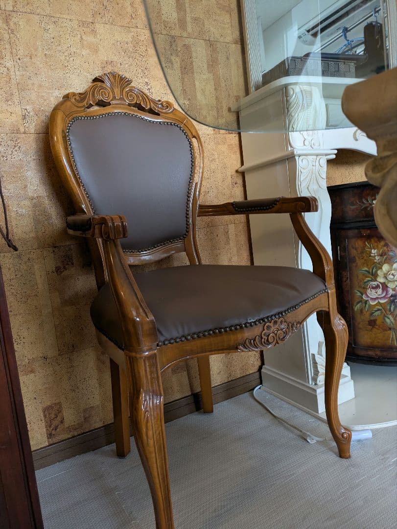 2025/04/14迄 アンティーク木製椅子 ブラウン ご自分で直せる方へ