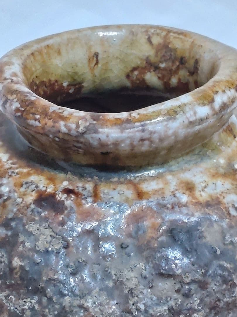 古美術　蹲型の掛け花入　置き物