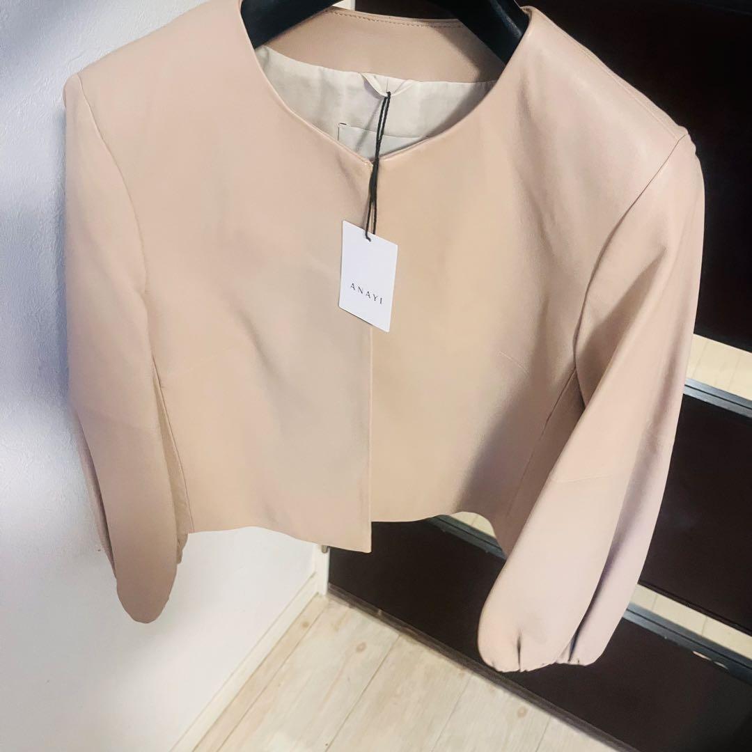 新品☆ ANAYI ラムレザークルージャケット/セオリー、23区、ロペ