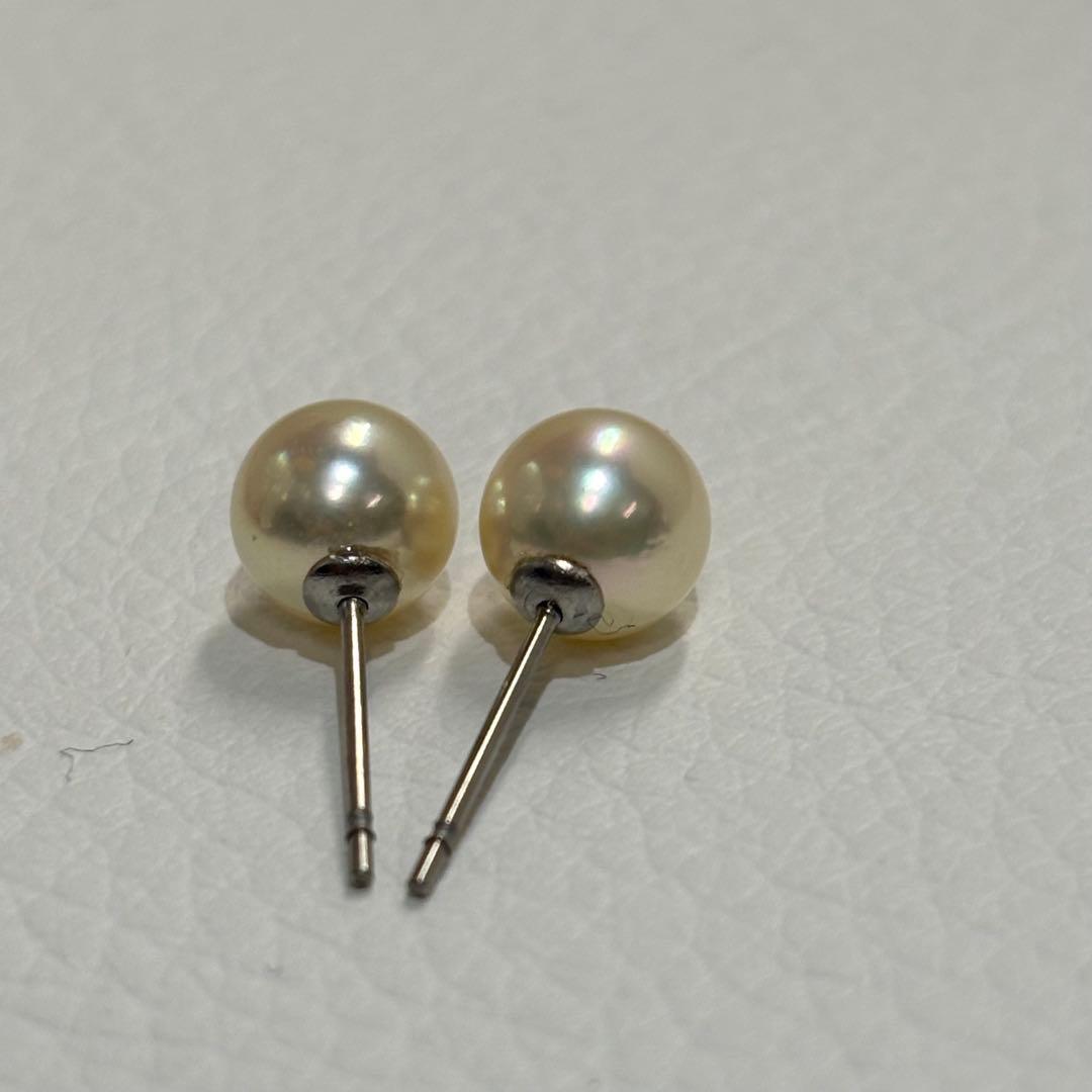 482 パールピアス　あこや真珠　7.0mm サージカルステンレス