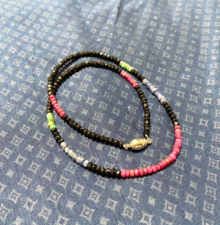 三大貴石ブラックスピネルネックレス