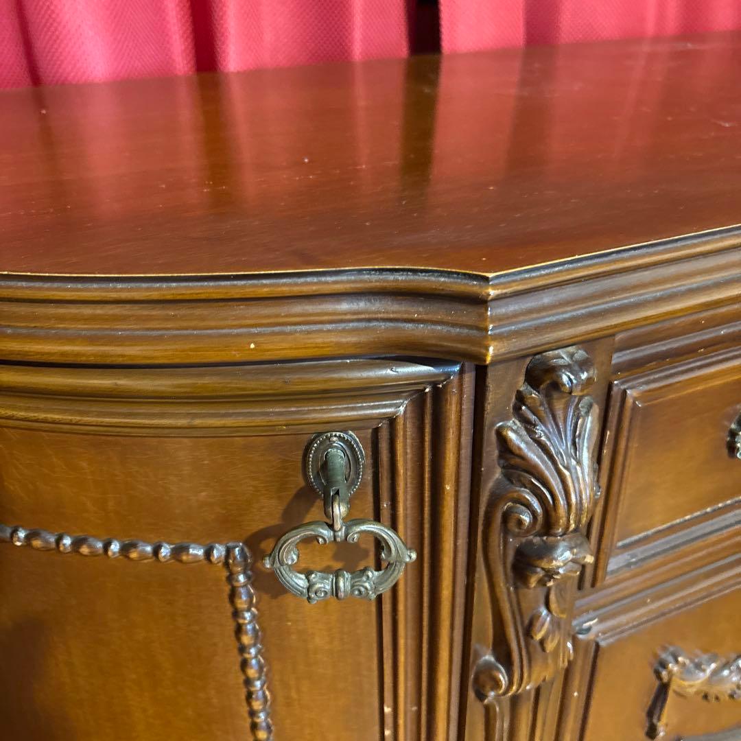 木製サイドボード ブラウン 装飾かざり