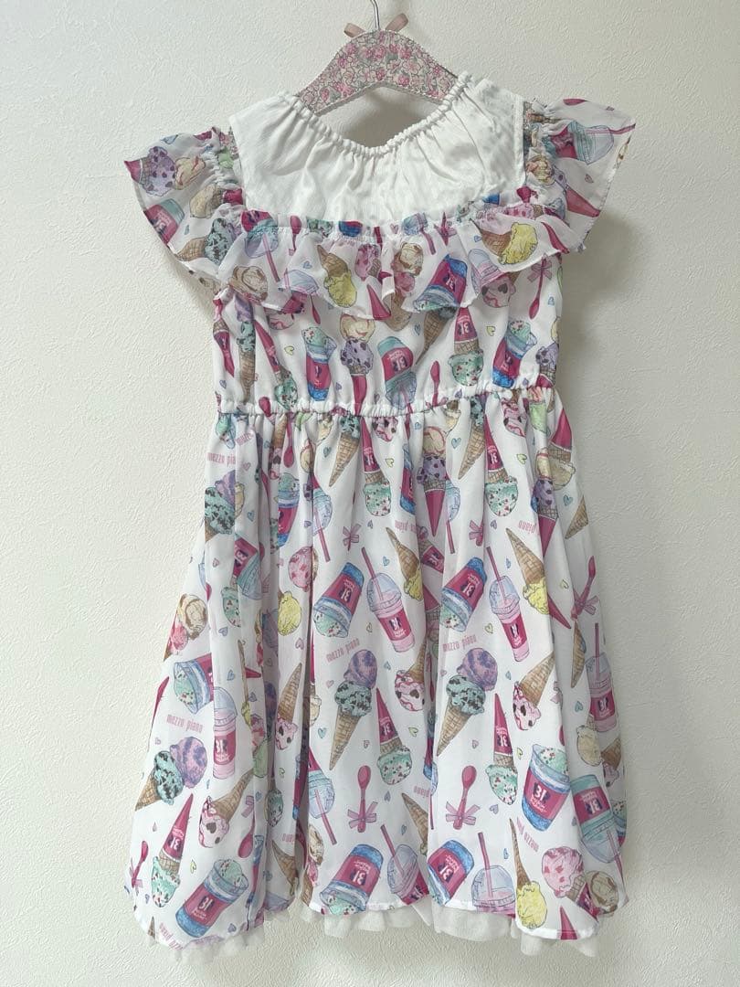 mezzo piano 31コラボ　アイスクリーム柄 半袖ワンピース 120
