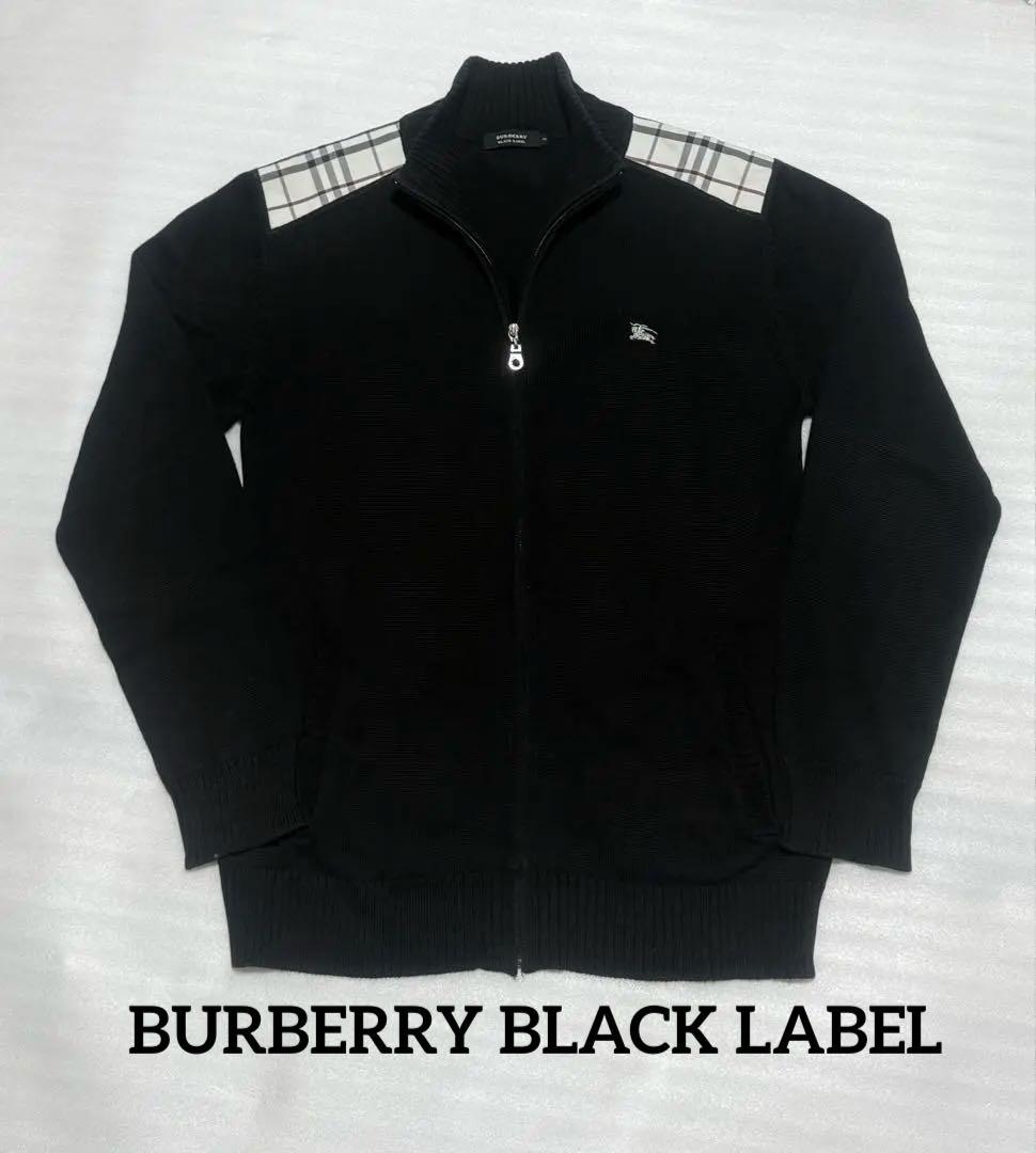 バーバリー　サイズ3 ブラックニット ジップアップ セーター ノバチェック