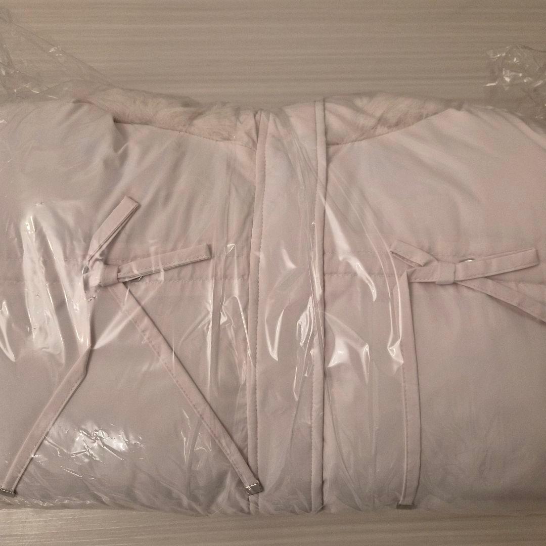 ミシェルマカロン　ファーフードリボンダウンコート　ピンク　XS