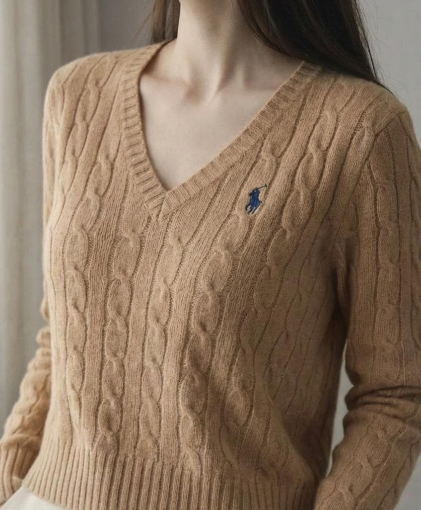 ポロラルフローレン ケーブルニット セーター ベージュ　S