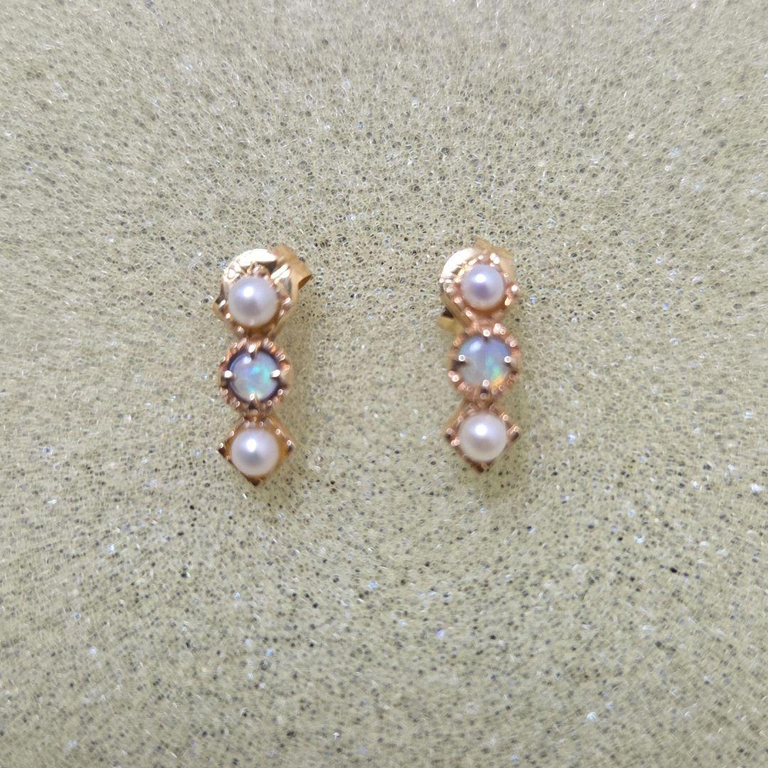 【うさ】ete エテ K10YG×K18YG×オパール ピアス【美品】