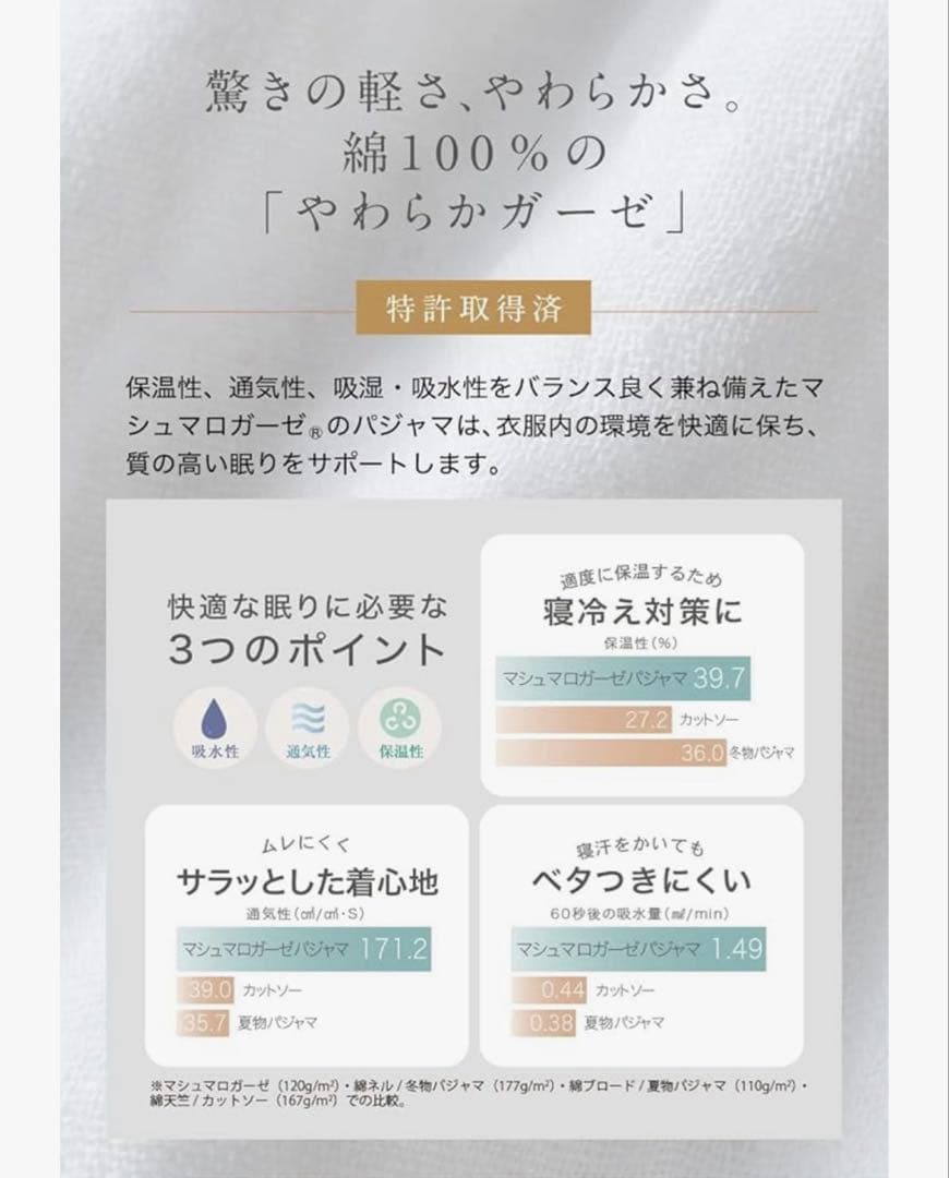 ウチノ UCHINO マシュマロガーゼ パイピング パジャマ ２着セット