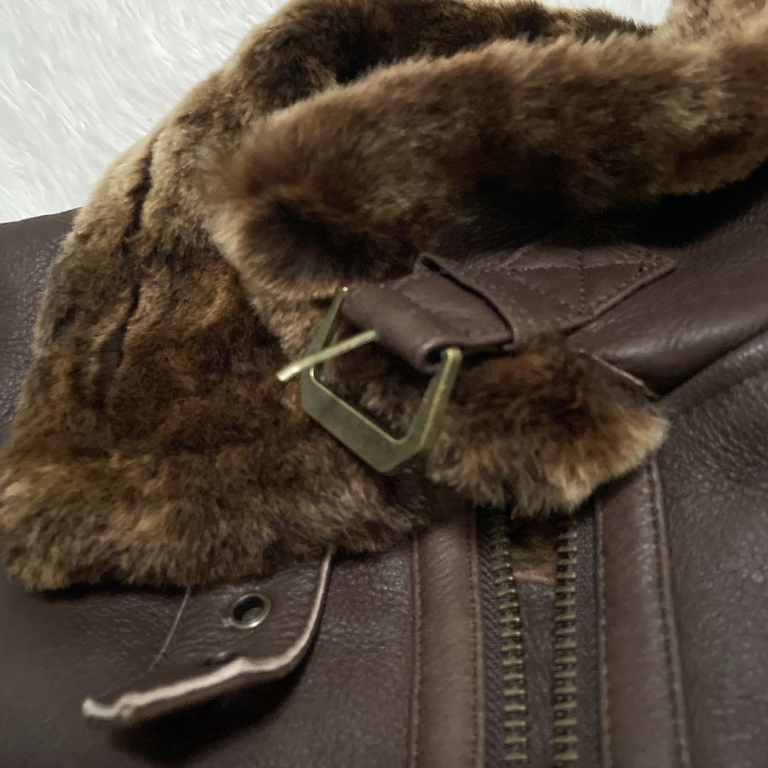 タグ付き✨美品✨B-3 ムートンジャケット　ラムレザー　L