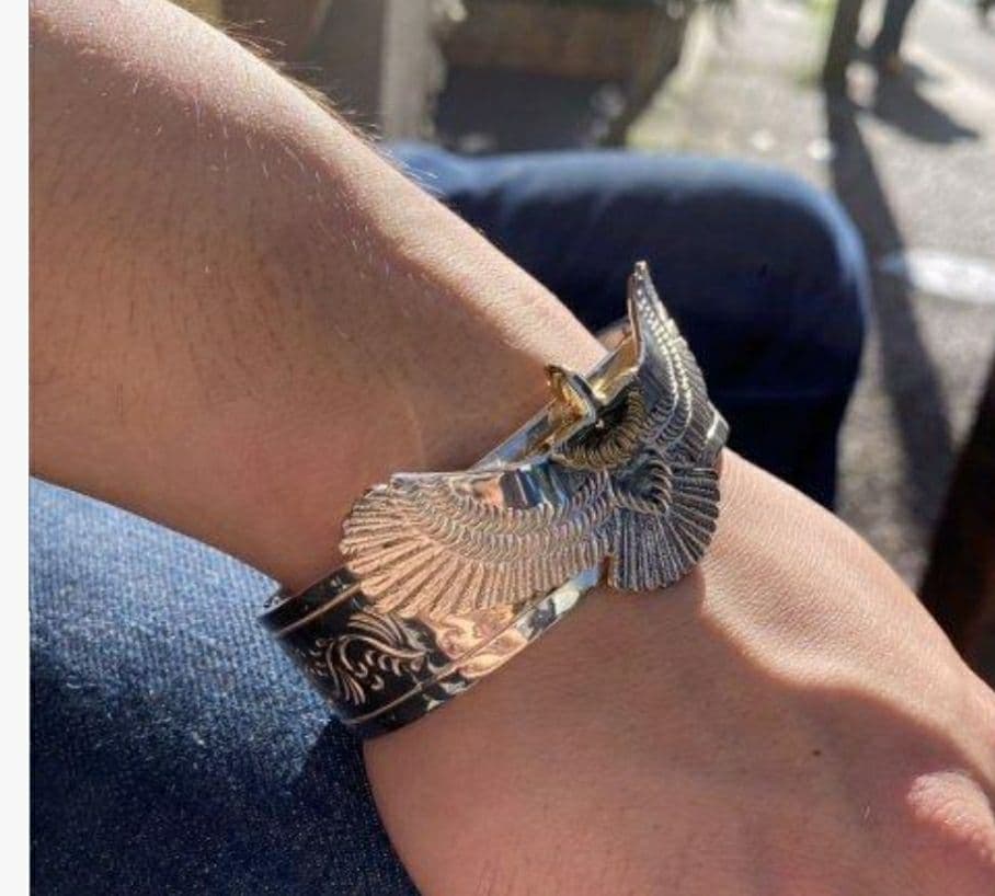ファーストアローズ　イーグルM唐草彫バングル　ワイドサイズ　定価205260円