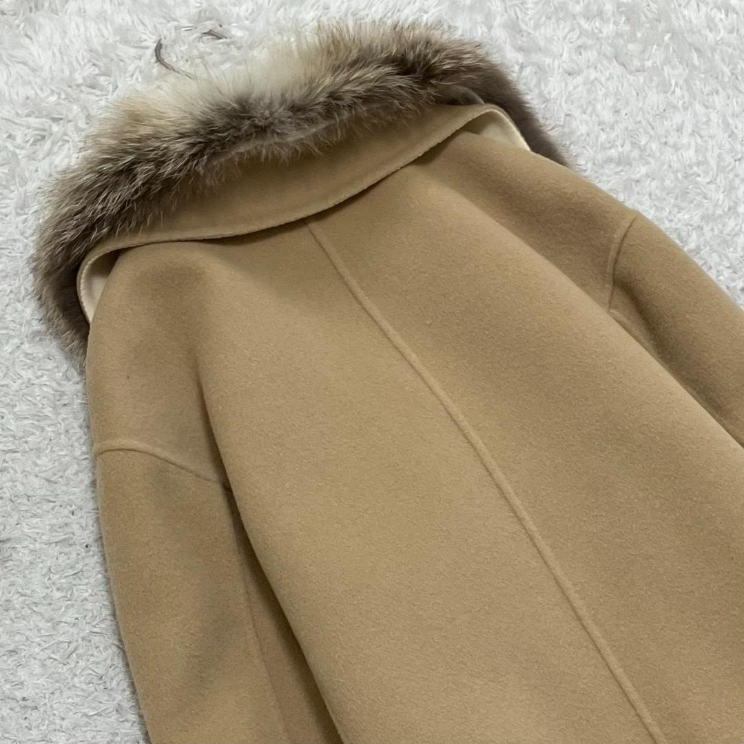 美品✨アドーア 2TONE リバーコート カシミヤ フォックスファー キャメル