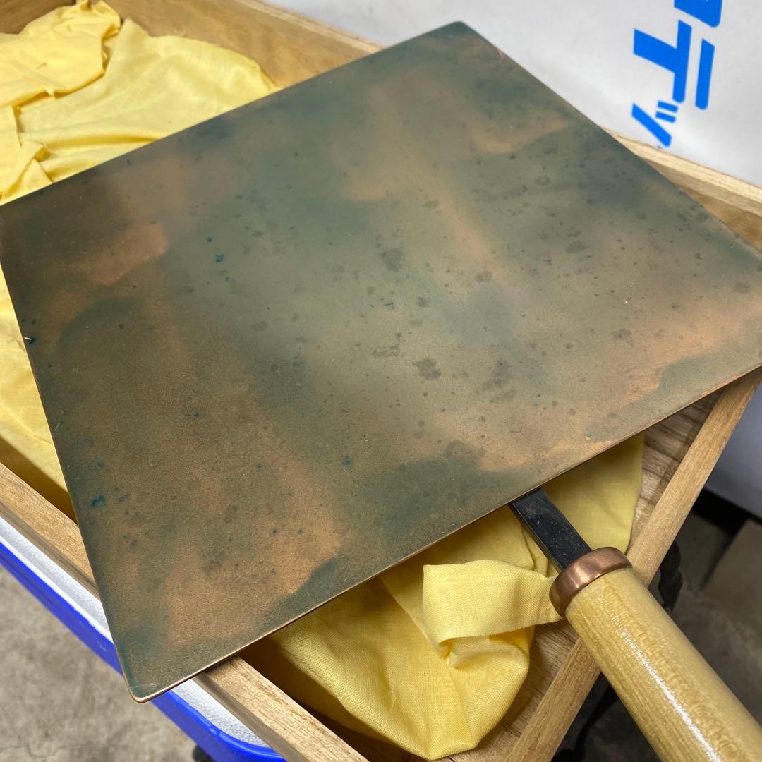 銅製 縁なしフライパン玉子焼鍋 桐箱入り