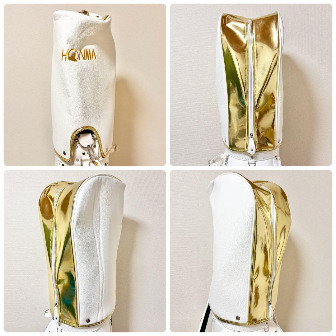 新品｜高級　HONMA ホンマ　会津絵　キャディバッグ　ゴールド　金　刺繍