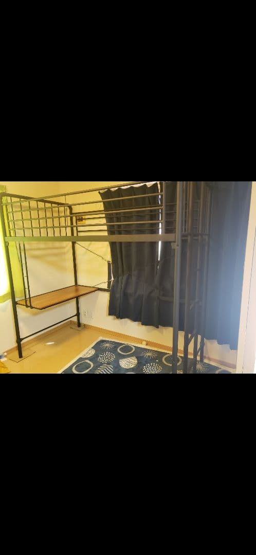ロフトベッド 200cm 高さ シングル デスク付き