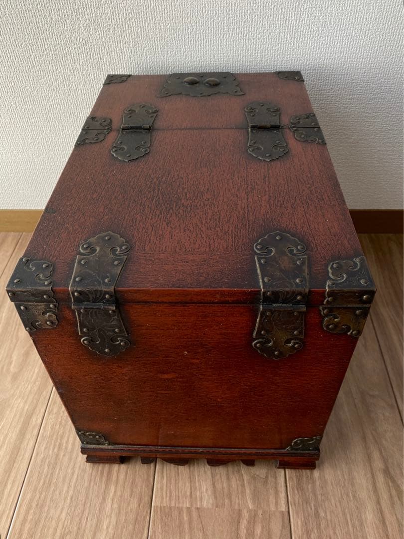 木製からくり鏡台 アンティークドレッサー 年代物