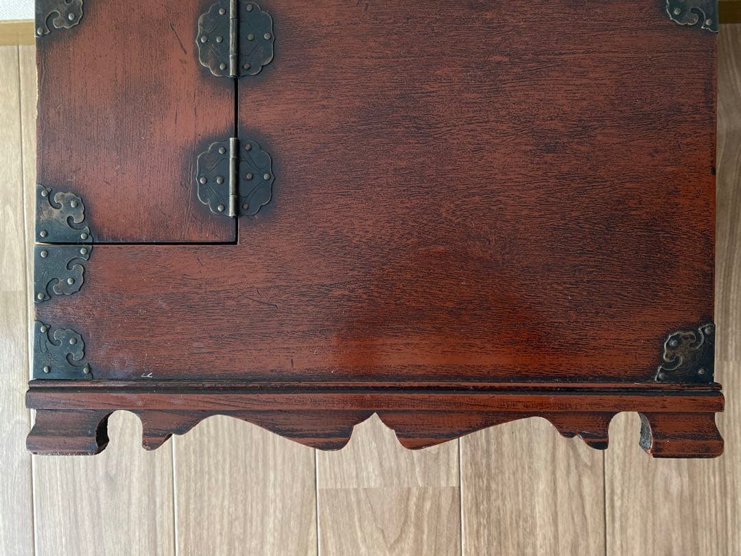 木製からくり鏡台 アンティークドレッサー 年代物