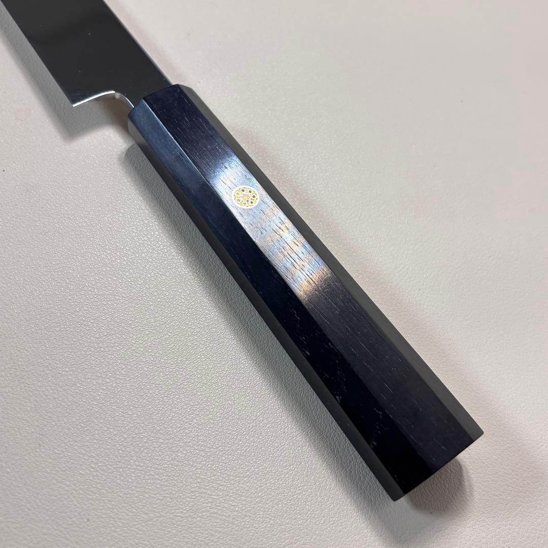 270mm 先丸柳刃包丁 鏡面　黒檀八角柄 刺身包丁 「全鋼︒